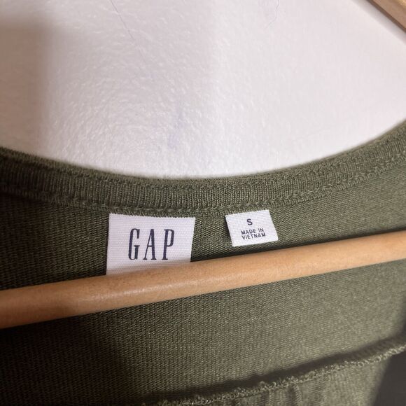 Gap Knit Stretchy Jumpsuit Olive Green Womens Small Comfort Short Sleeve - Picture 7 of 8